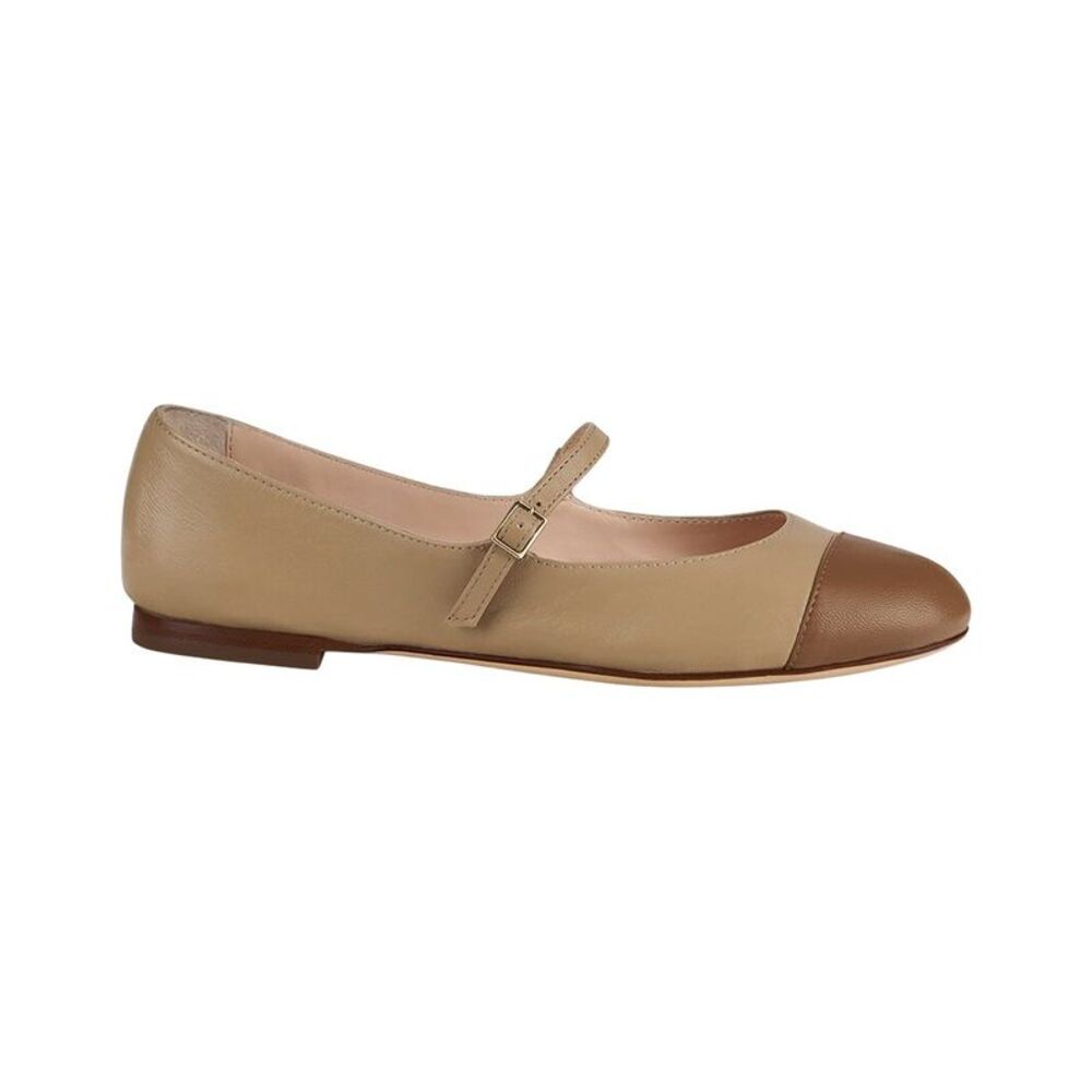 Agl Milly Cap Toe Leather Ballet, Brown